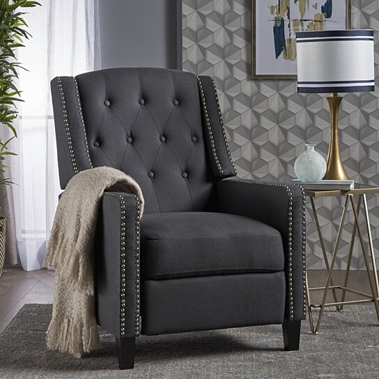 Ingrid Tufted Back Fabric Recliner Chair
